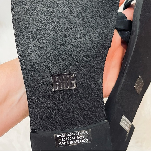 Frye Azalea Black Leather Braid Slide Flat Sandals Size 8.5 - Picture 5 of 5